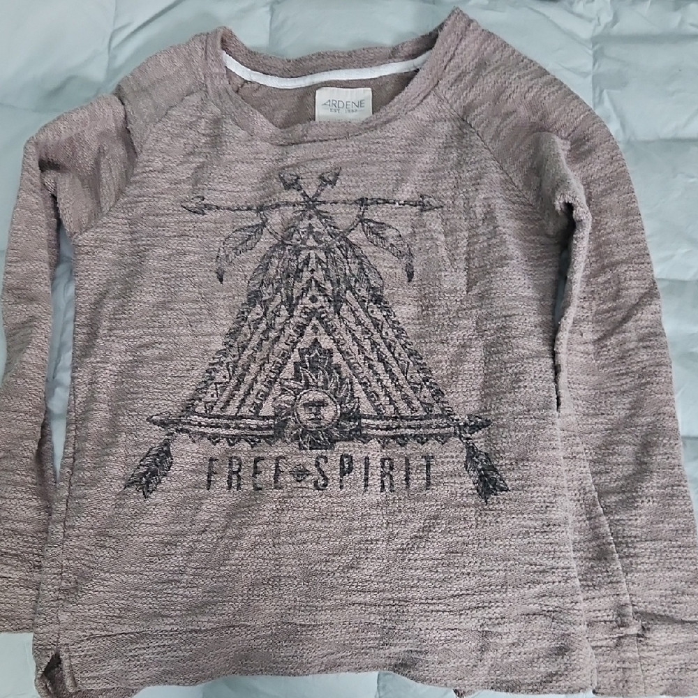 Ardene Free Spirit Graphic Long Sleeve Tee - Brown